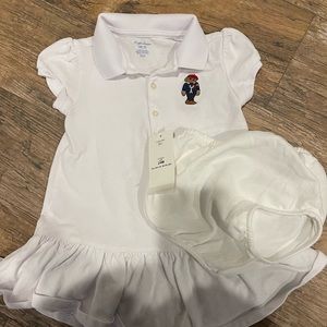 24m Ralph Lauren knit white dress with bloomers